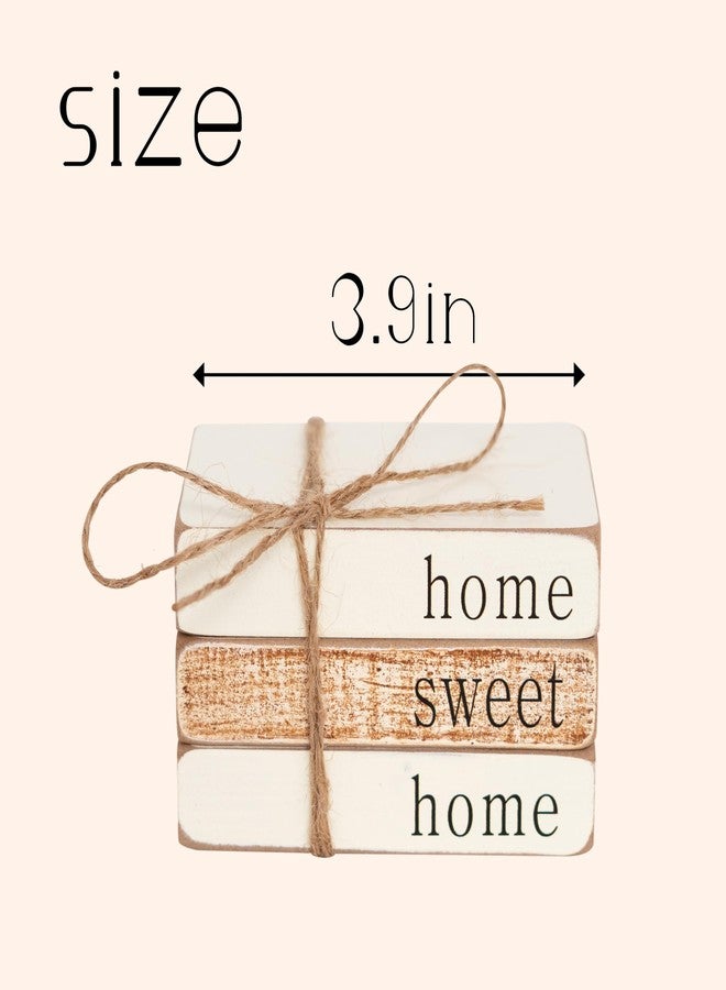 Capiont Farmhouse Wood Book Stack - Home Sweet Home Book Bundle, Tiered Tray Decor,Home Decor, Farmhouse Book Stack, Handmade Decor (Sweet Home Decor) - Image 2